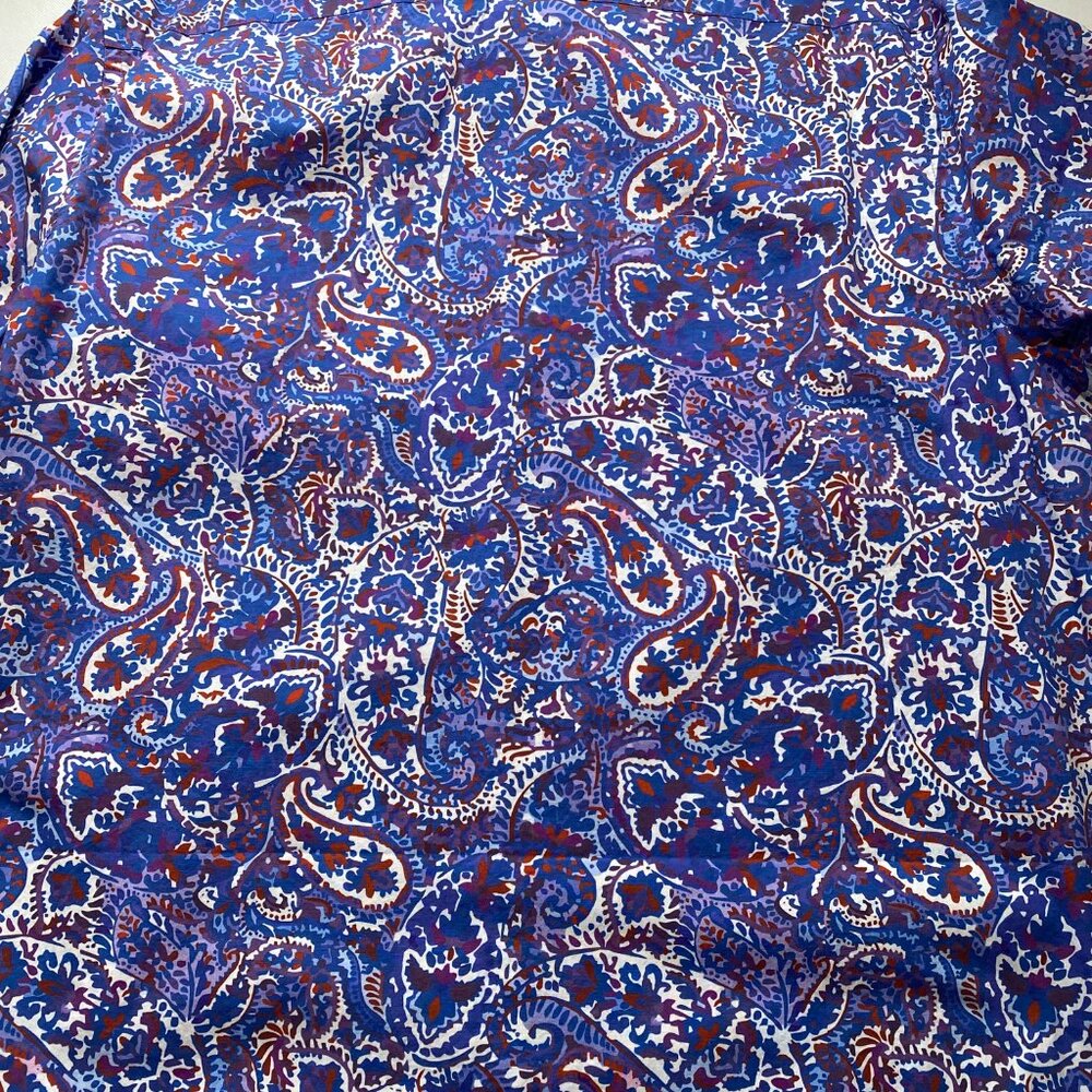 Big & Tall Mens Cremieux Denim Stretch Long Sleeve Button Front Shirt Paisley - Picture 9 of 9